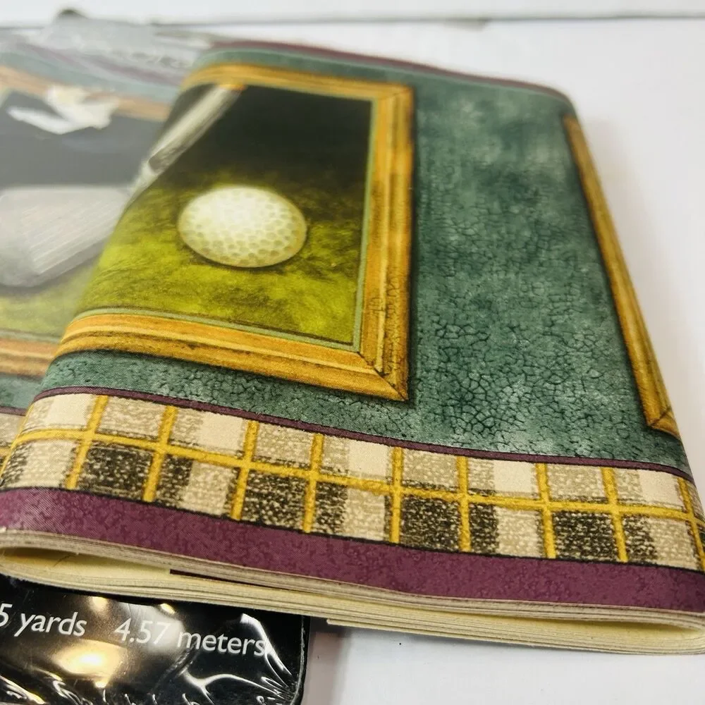 Vintage Imperial Golf Clubs Wallpaper Border Lot of 5 Packages 25 Yards Total